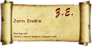 Zorn Endre névjegykártya
